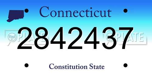 2842437 Connecticut License Plate