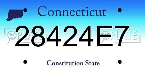 28424E7 Connecticut License Plate