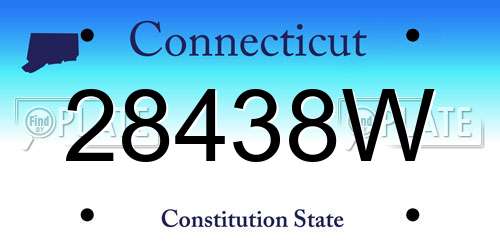 28438W Connecticut License Plate