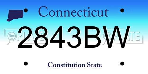2843BW Connecticut License Plate