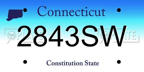 2843SW Connecticut License Plate