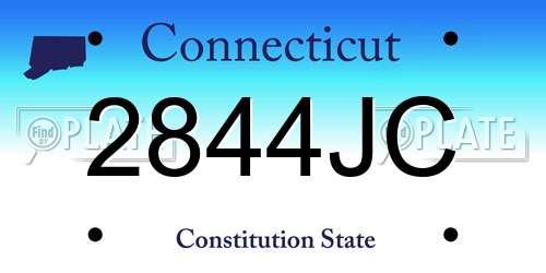 2844JC Connecticut License Plate
