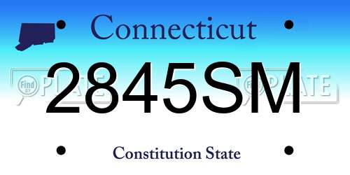 2845SM Connecticut License Plate