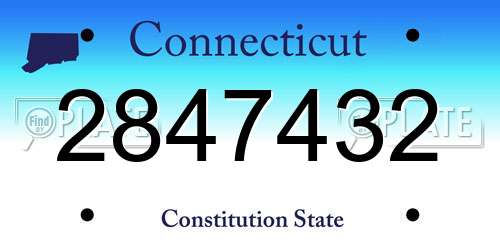 2847432 Connecticut License Plate