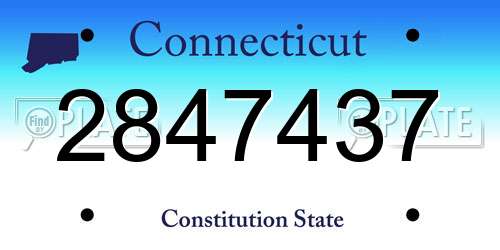 2847437 Connecticut License Plate