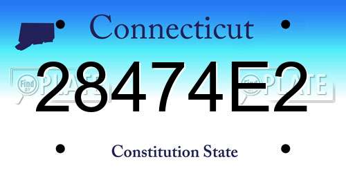 28474E2 Connecticut License Plate