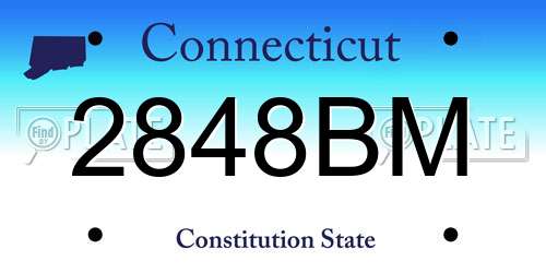 2848BM Connecticut License Plate