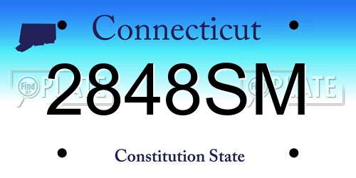 2848SM Connecticut License Plate