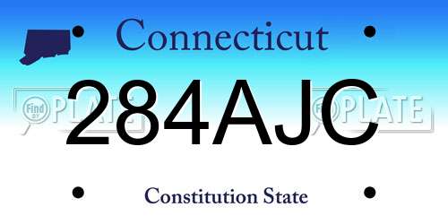 284AJC Connecticut License Plate