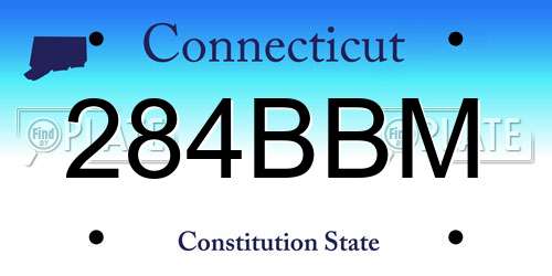 284BBM Connecticut License Plate