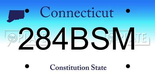 284BSM Connecticut License Plate