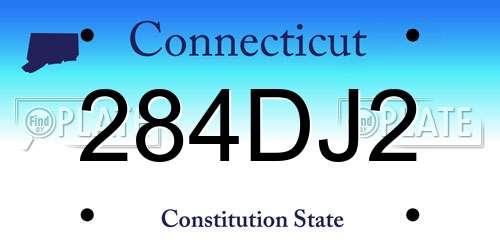 284DJ2 Connecticut License Plate