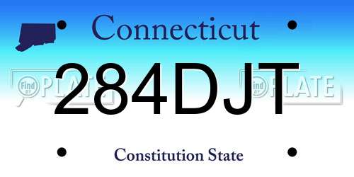 284DJT Connecticut License Plate