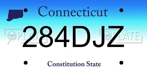 284DJZ Connecticut License Plate
