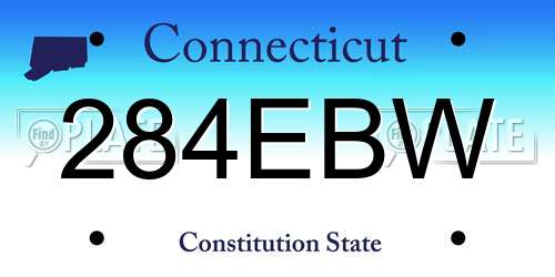 284EBW Connecticut License Plate