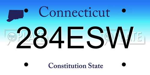 284ESW Connecticut License Plate