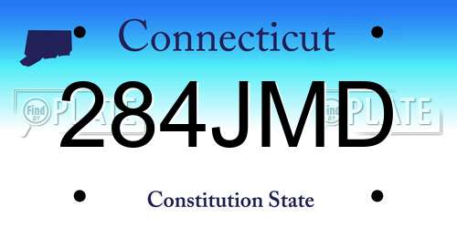 284JMD Connecticut License Plate