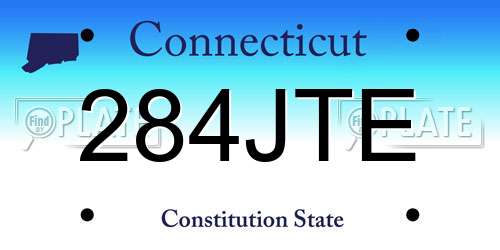 284JTE Connecticut License Plate