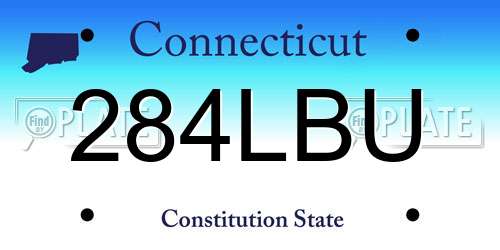 284LBU Connecticut License Plate