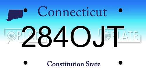 284OJT Connecticut License Plate