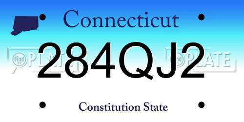 284QJ2 Connecticut License Plate