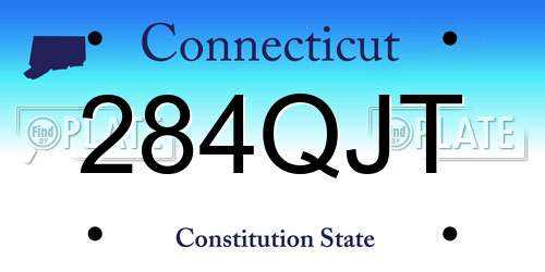 284QJT Connecticut License Plate
