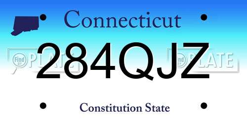 284QJZ Connecticut License Plate