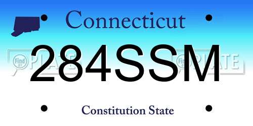 284SSM Connecticut License Plate