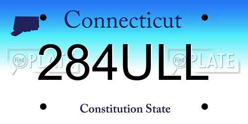 284ULL Connecticut License Plate