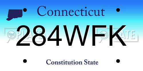 284WFK Connecticut License Plate