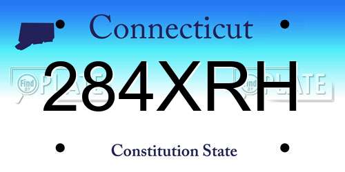 284XRH Connecticut License Plate
