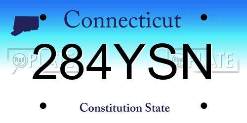284YSN Connecticut License Plate