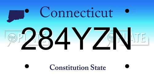 284YZN Connecticut License Plate