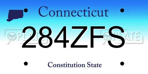 284ZFS Connecticut License Plate