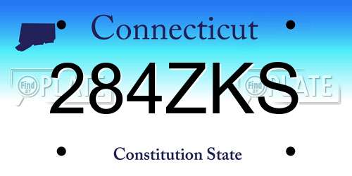 284ZKS Connecticut License Plate