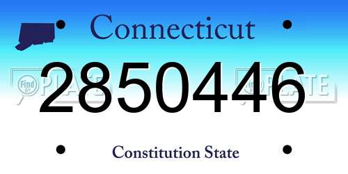 2850446 Connecticut License Plate