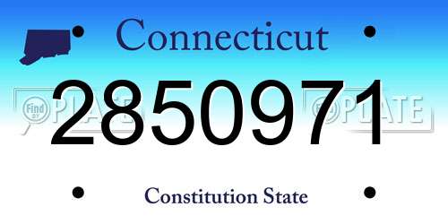 2850971 Connecticut License Plate