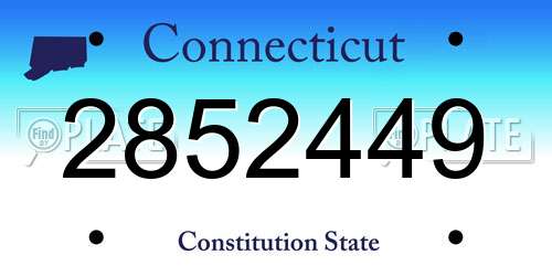 2852449 Connecticut License Plate