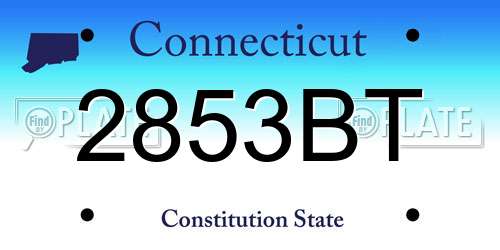 2853BT Connecticut License Plate