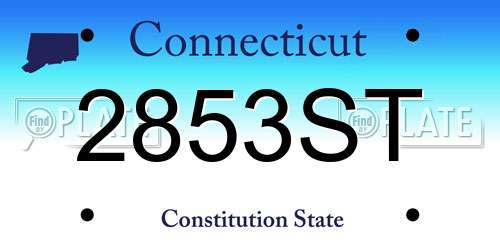2853ST Connecticut License Plate