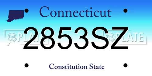 2853SZ Connecticut License Plate
