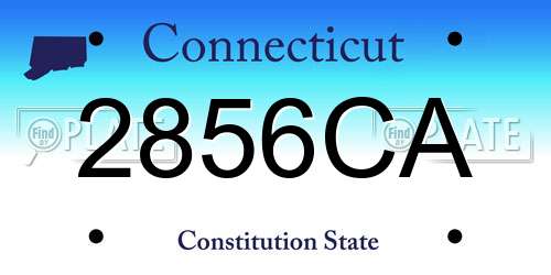 2856CA Connecticut License Plate