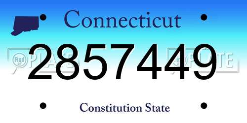2857449 Connecticut License Plate