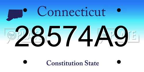 28574A9 Connecticut License Plate
