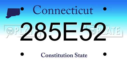 285E52 Connecticut License Plate