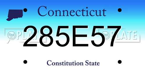 285E57 Connecticut License Plate
