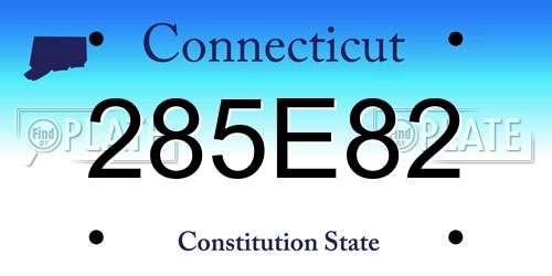 285E82 Connecticut License Plate