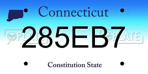 285EB7 Connecticut License Plate