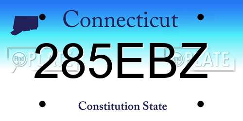 285EBZ Connecticut License Plate