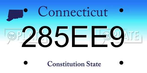 285EE9 Connecticut License Plate